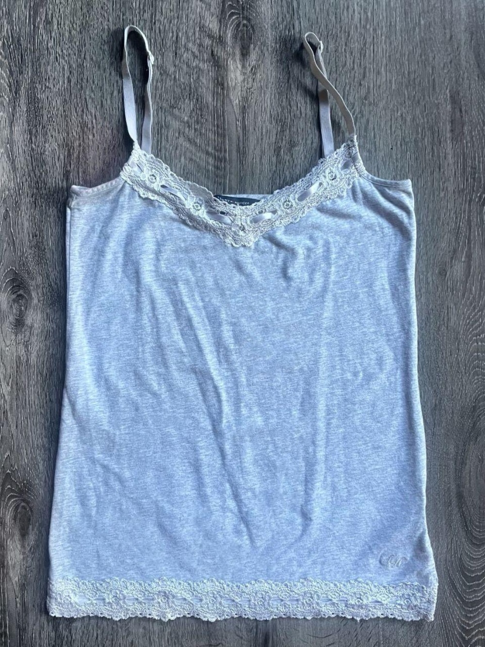 ★ Tommy Hilfiger Grey Lace Camisole Spaghetti Strap Tank Top ★